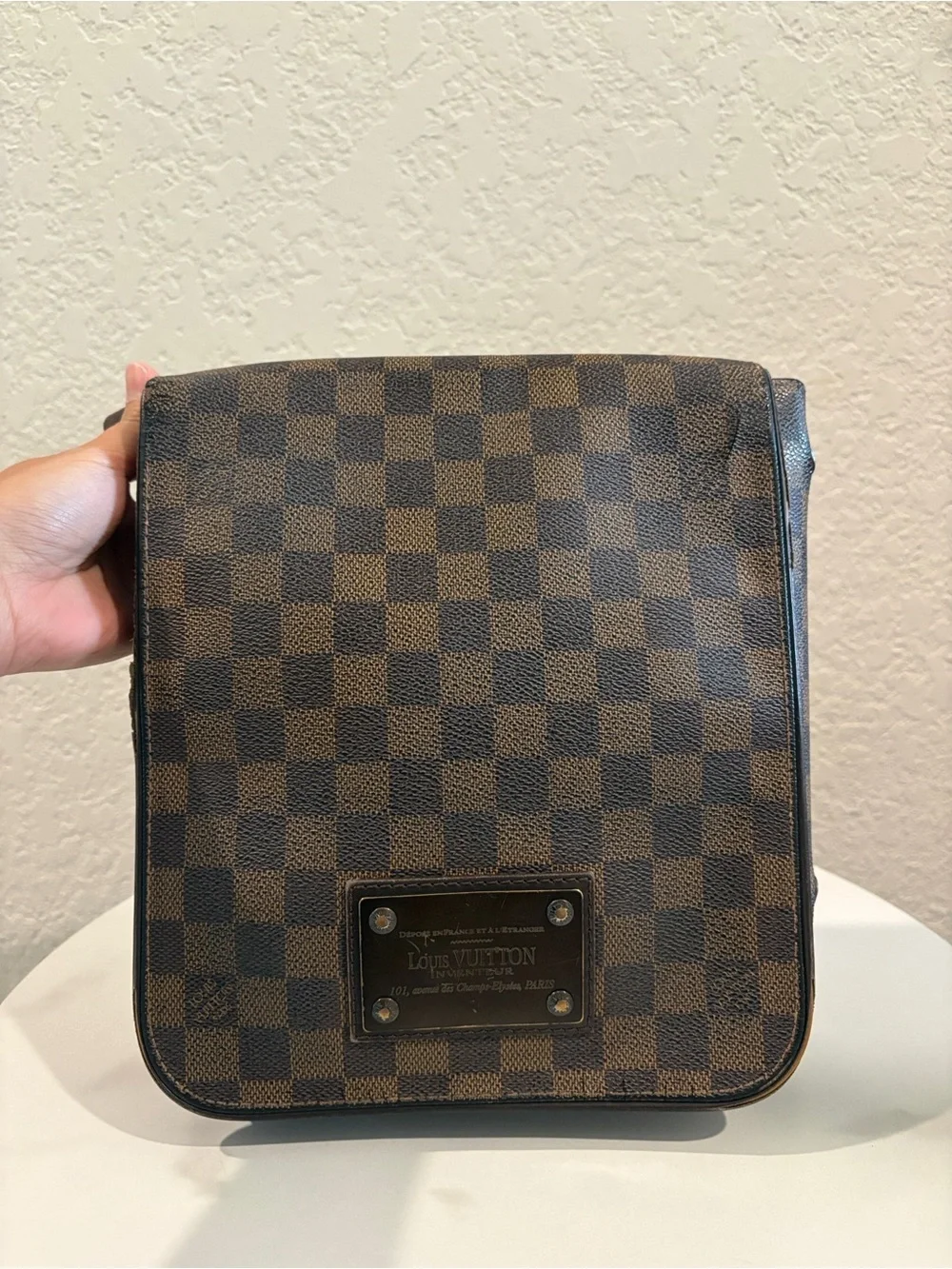 Louis Vuitton Damier Ebene Brown Brooklyn PM Crossbody Bag